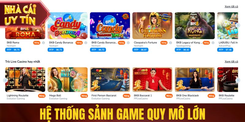 Hệ thống sảnh game quy mô lớn