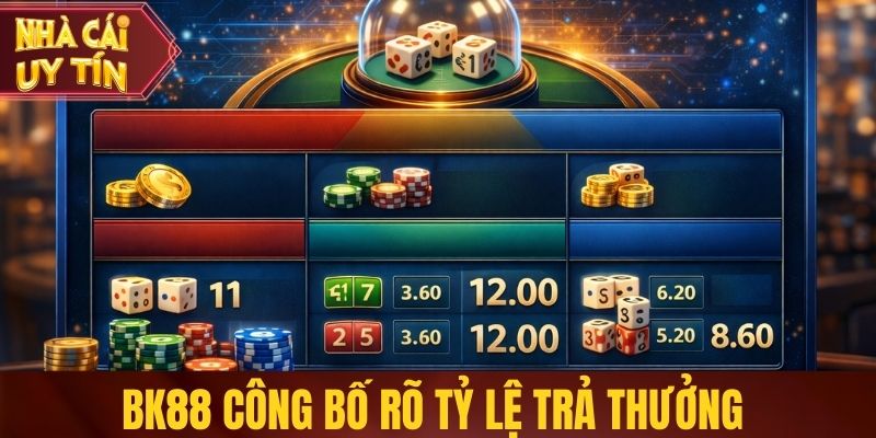 Bk88 công bố rõ tỷ lệ trả thưởng trước mỗi phiên tài xỉu