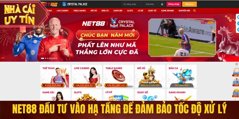 Net88 đầu tư vào hạ tầng để đảm bảo tốc độ xử lý